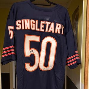 Autographed Navy Chicago Bears Jersey with Orange and White Details